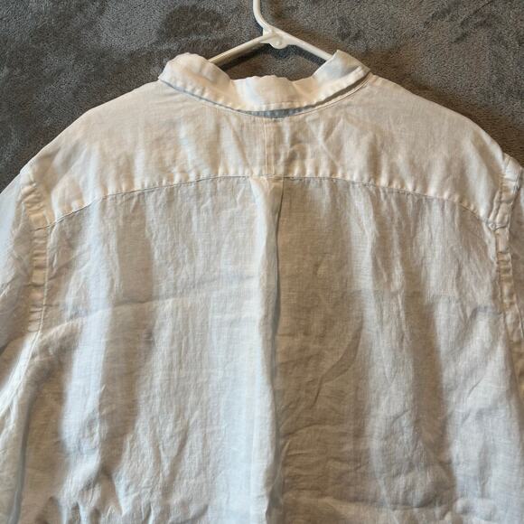 Polo Ralph Lauren Men’s White 100% Linen Button Up Size 1XB Untucked Fit - Picture 4 of 6